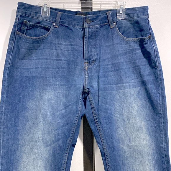 Firetrap Button Fly Men’s Straight Leg Denim Washed Blue Cotton Jeans 36 Long !! - Picture 4 of 10